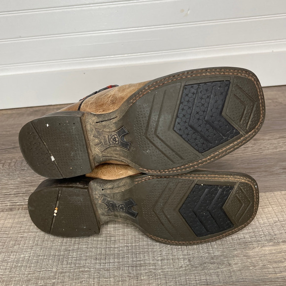 Ariat Mens Size 9.5 Leather Cowboy Square Toe Western Rancher Boots ATS 10016280 - Picture 6 of 8